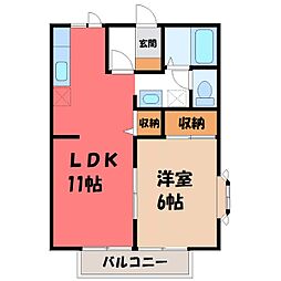 シャトー平松 1LDKの間取図画像