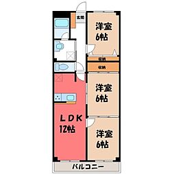 テラスハウスイズミガオカ 3LDKの間取図画像
