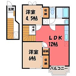 フォレスト・ヒルズA 2LDKの間取図画像