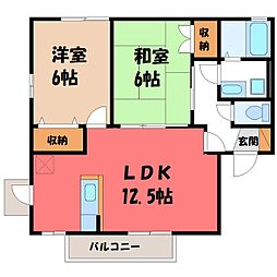 エスペランサC 2LDKの間取図画像