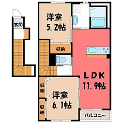 メルヴェイユ3 2LDKの間取図画像