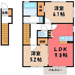 トレジャー・ライト 2LDKの間取図画像