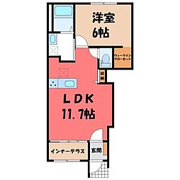 メゾン・ド・ソレイユA 1LDKの間取図画像