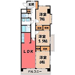 ザ・ミレニアムタワー 3LDKの間取図画像