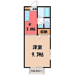 ピュアシャトレ 1Kの間取図画像