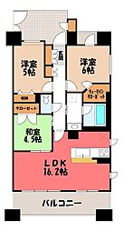 サンデュエル松が峰グラン・アクシス 3LDKの間取図画像