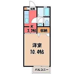 メゾン・ハイライズ 1Kの間取図画像