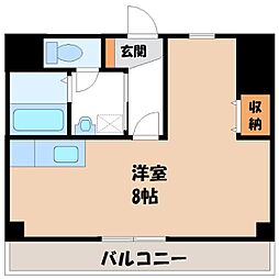リバーサイドニシキ 1Kの間取図画像