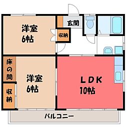 コーポインティアマウンテン2 2LDKの間取図画像