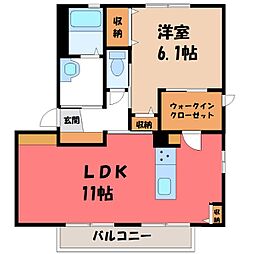 メイプルハイツA 1LDKの間取図画像