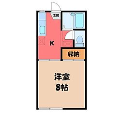 たなかハイツ 1Kの間取図画像