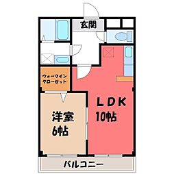 セカンドフィールド 1LDKの間取図画像