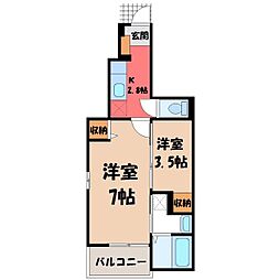 カレント 2Kの間取図画像
