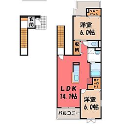 クレアシオン7 2LDKの間取図画像