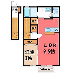 CFA 1LDKの間取図画像