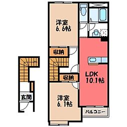 ウイングコートA 2LDKの間取図画像