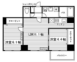 ルラシオン北7条 2LDKの間取図画像