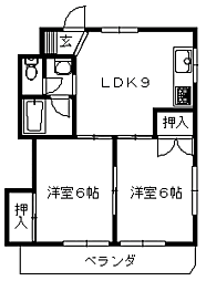 東洋プラザしろきた 1Kの間取図画像