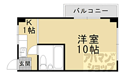 京都地下鉄東西線 椥辻駅 徒歩19分の賃貸マンション 5階1Kの間取り