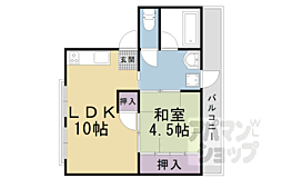 京都地下鉄東西線 椥辻駅 徒歩5分の賃貸マンション 3階1LDKの間取り