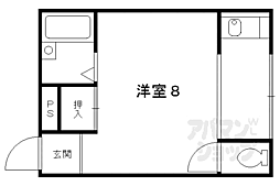 日向ハイツ 2階1Kの間取り