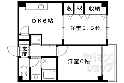 セントアミュー 4階2DKの間取り