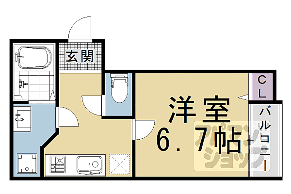 京都府長岡京市滝ノ町1丁目(賃貸マンション1K・1階・21.33㎡)の写真 その2