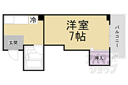 京都地下鉄東西線 小野駅 徒歩5分の賃貸マンション 4階1Kの間取り