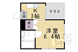 京都地下鉄東西線 山科駅 徒歩7分の賃貸マンション 4階1Kの間取り