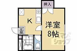 メゾン槇島 1Kの間取図画像