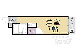 JR東海道・山陽本線 向日町駅 徒歩1分の賃貸マンション 3階1Kの間取り