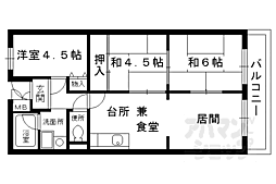 ハイム日野 3階3LDKの間取り