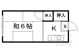 丹羽パンション 3階1Kの間取り