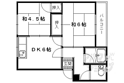 北尾マンション 2階2DKの間取り