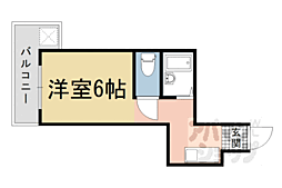 阪急京都本線 東向日駅 徒歩10分の賃貸マンション 2階1Kの間取り