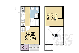 京都地下鉄東西線 東野駅 徒歩11分の賃貸アパート 2階1Kの間取り