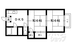阪急京都本線 東向日駅 徒歩4分の賃貸アパート 1階2DKの間取り