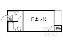 桃山フラット 3階1Kの間取り