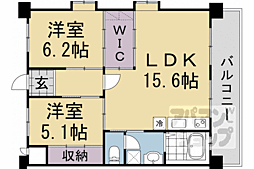 醍醐西市営住宅　7棟 8階2SLDKの間取り