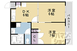 レオ金ケ原 2DKの間取図画像