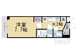 Ａ−ｍｏｎ観月橋ＮＩＦＵＮ 5階1Kの間取り