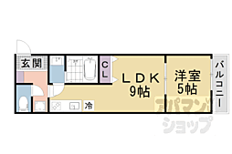 JR東海道・山陽本線 山科駅 徒歩5分の賃貸マンション 3階1LDKの間取り