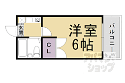 京都地下鉄東西線 椥辻駅 徒歩10分の賃貸マンション 4階1Kの間取り