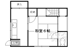 長束荘 1Kの間取図画像