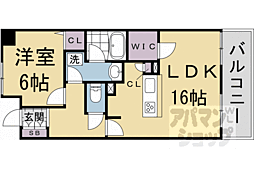 京都地下鉄東西線 東野駅 徒歩1分の賃貸マンション 1階1LDKの間取り