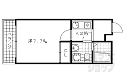 JR東海道・山陽本線 山科駅 徒歩6分の賃貸マンション 3階1Kの間取り
