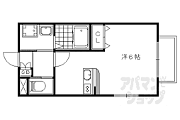 京都地下鉄東西線 小野駅 徒歩3分の賃貸アパート 2階1Kの間取り