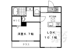 シャーメゾンＯＺＡＫＩ 1階1LDKの間取り