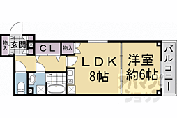 リーエム・ド墨染駅前 3階1LDKの間取り
