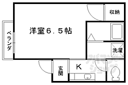 ディアス桃山 2階1Kの間取り